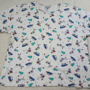 Cabin Creek White Golf Shirt w/Golfer GIF's XL